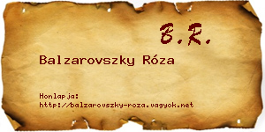 Balzarovszky Róza névjegykártya